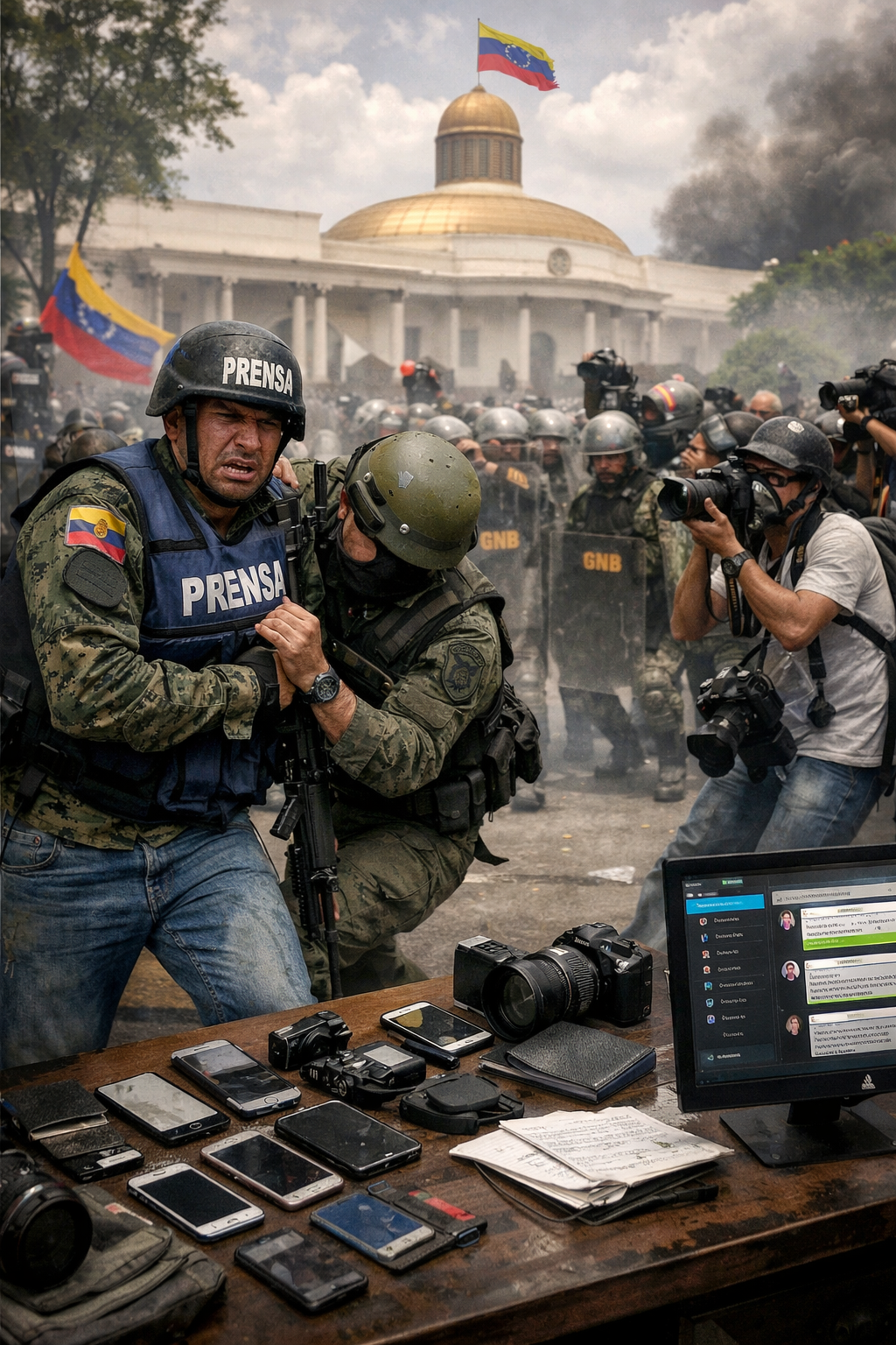 Caracas sob Estado de Emergência: crise política expõe novamente a imprensa venezuelana ao cerco do Estado