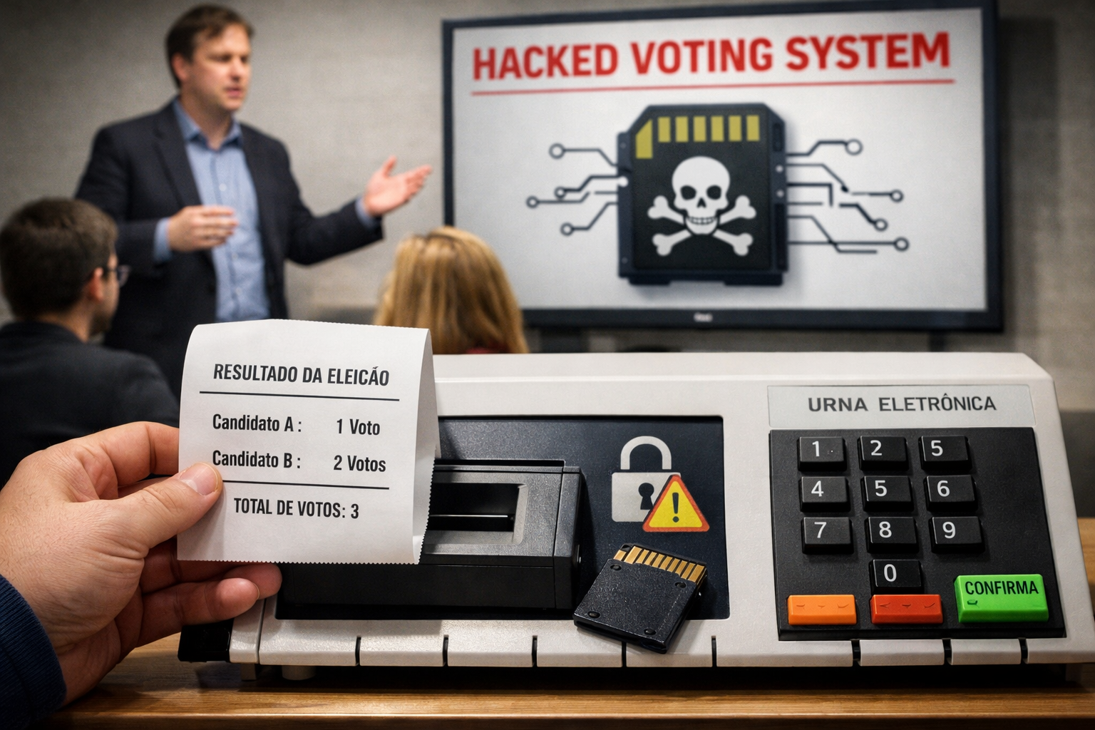 Teste revela falha em urna eletrônica sem voto impresso e reacende debate sobre auditoria eleitoral