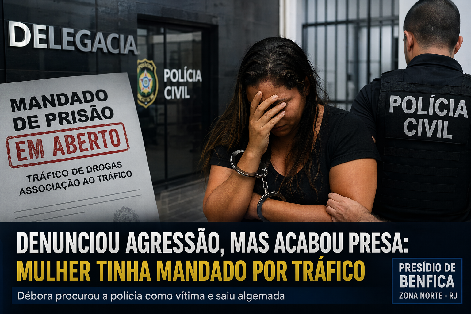 VÍTIMA PROCURA POLÍCIA APÓS AGRESSÃO, MAS ACABA PRESA POR MANDADO EM ABERTO NO RIO