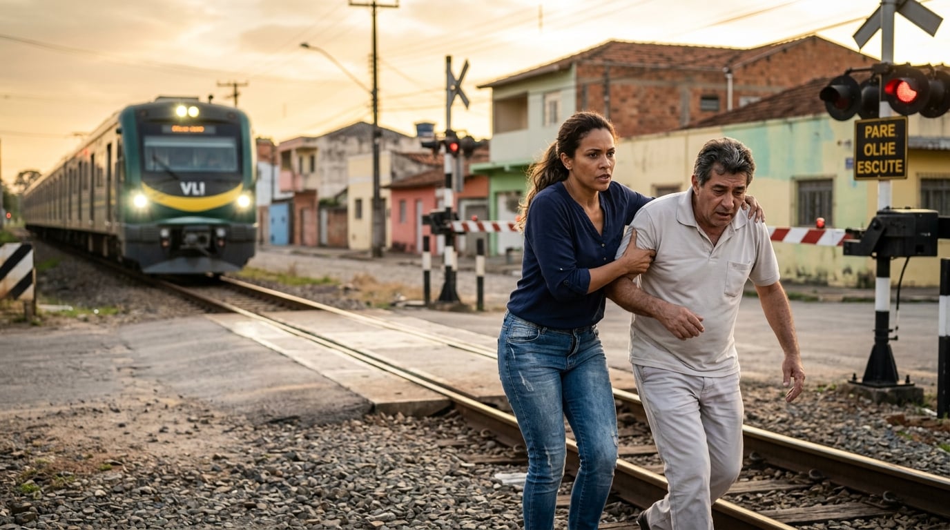 Professora Supera Pavor de Comboios e Salva Homem dos Carris Oito Segundos Antes da Passagem do Trem