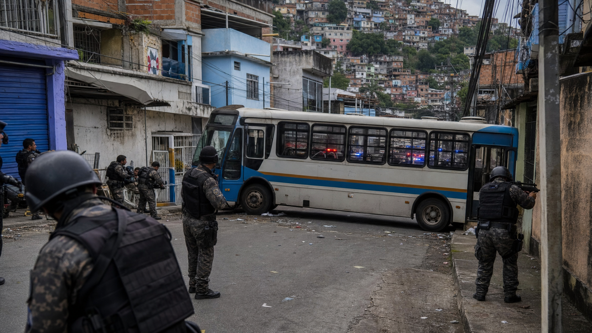 Rio de Janeiro: Criminosos Retêm Autocarros para Bloquear Operação Policial na Cidade de Deus