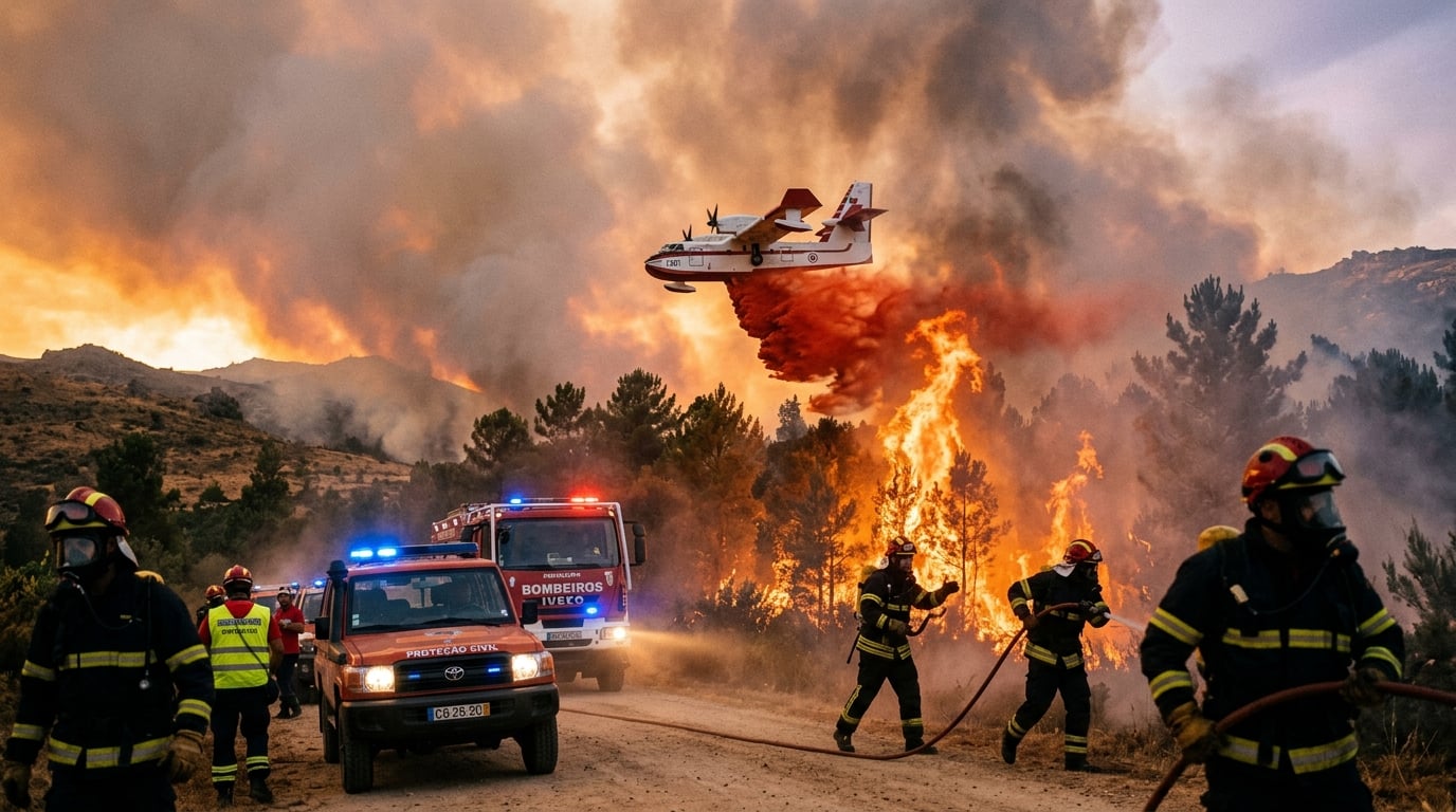 Portugal pede reforços à Europa para combater incêndios florestais em plena vaga de calor