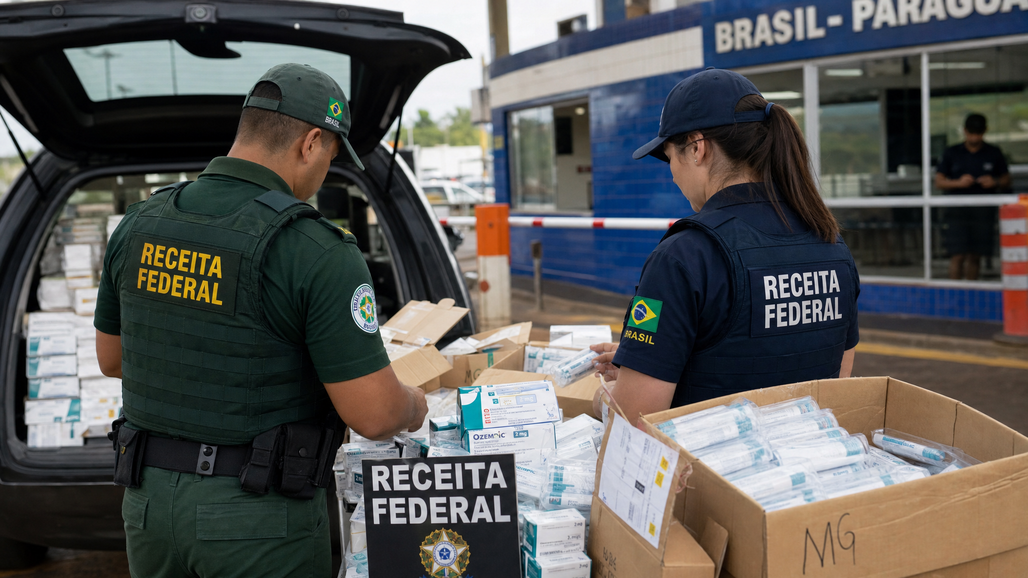 Casal detido na fronteira com o Paraguai transportava mais de 2.700 canetas emagrecedoras ilegais