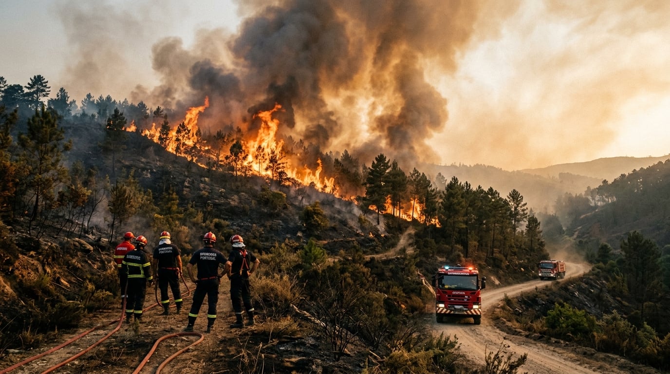 Portugal enfrenta nova vaga de incêndios florestais e pede reforços à Europa em plena onda de calor