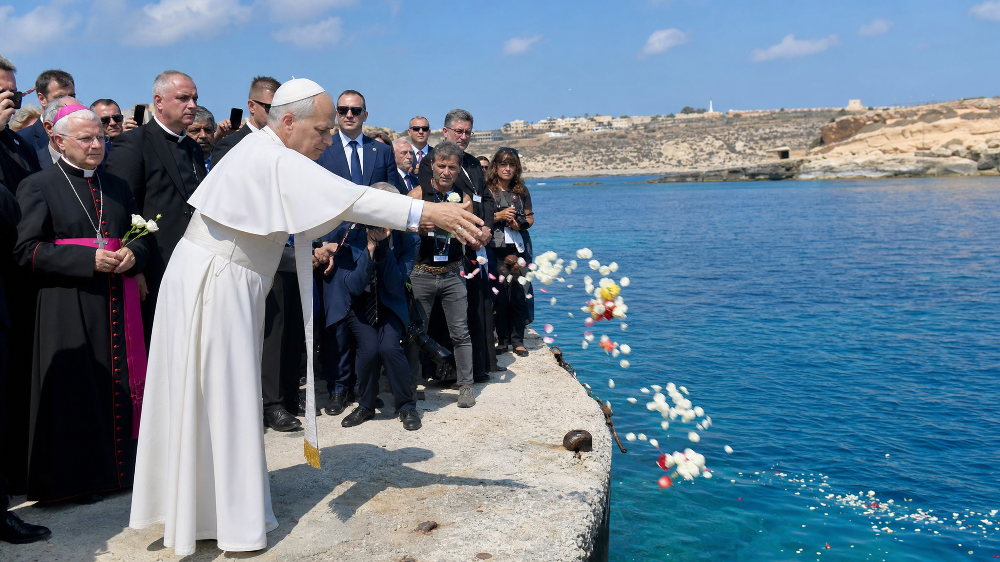 Papa Leão XIV visita Lampedusa e homenageia migrantes mortos no Mediterrâneo